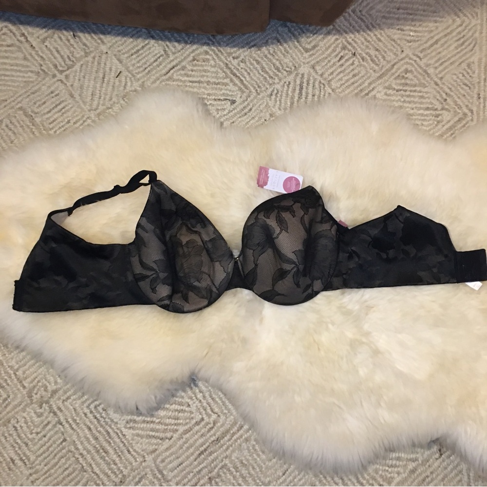 Lane Bryant Cacique Bra 40DD black with lace NWT